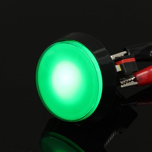 5Pcs Green LED Light 60mm Arcade Video Game Player Push Button Switch 5
