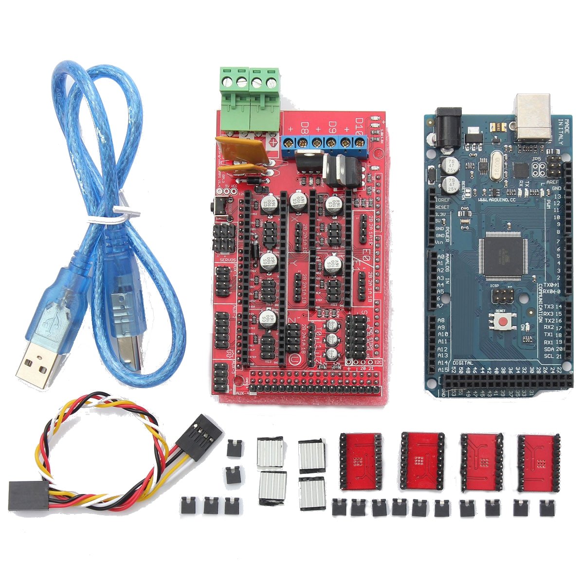 RAMPS 1.4 + Mega2560 R3+ A4988 Optical Endstop 3D Printer Mainboard 1 RAMPS 1.4 + Mega2560 R3+ A4988 Optical Endstop 3D Printer Mainboard