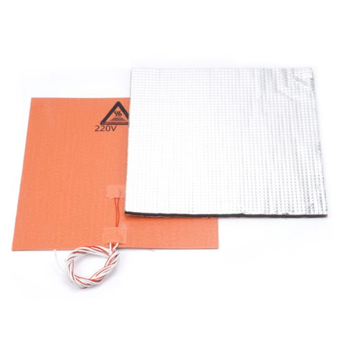 220V 750W 300*300mm Silicone Heated Bed Heating Pad + Foil Self-adhesive Heat Insulation Cotton DIY Part for 3D Printer Hot Bed 2