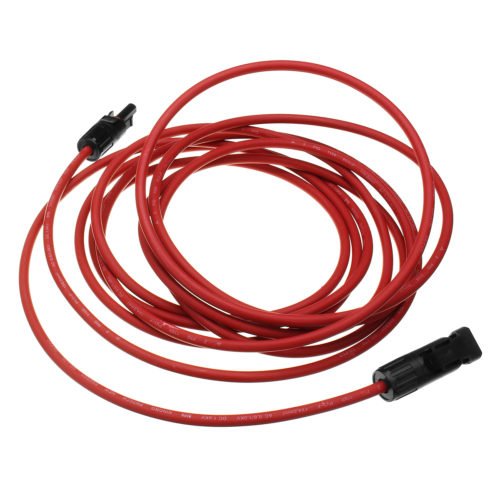 1 Pair of Black + Red 5M AWG12 MC4 Connector Extension Cable Wire for Solar Panel 3