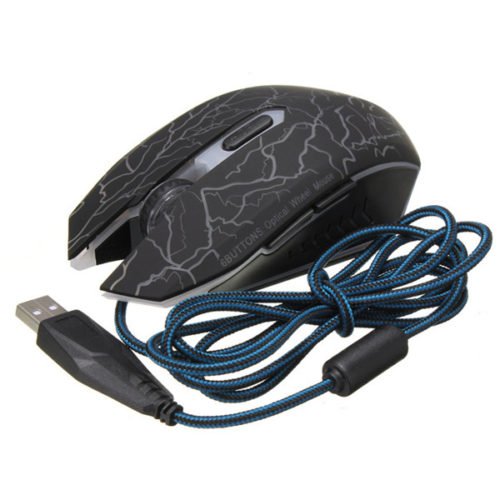 7 LED Colorful Optical 2400DPI 6 Buttons USB Wired Gaming Mouse 2