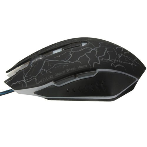 7 LED Colorful Optical 2400DPI 6 Buttons USB Wired Gaming Mouse 7
