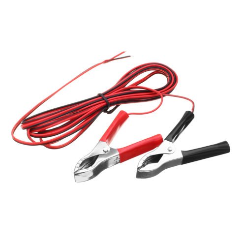 One Pair of 3m Length 3A Red+Black Color Alligator Clip Wiring for Solar Panel 2
