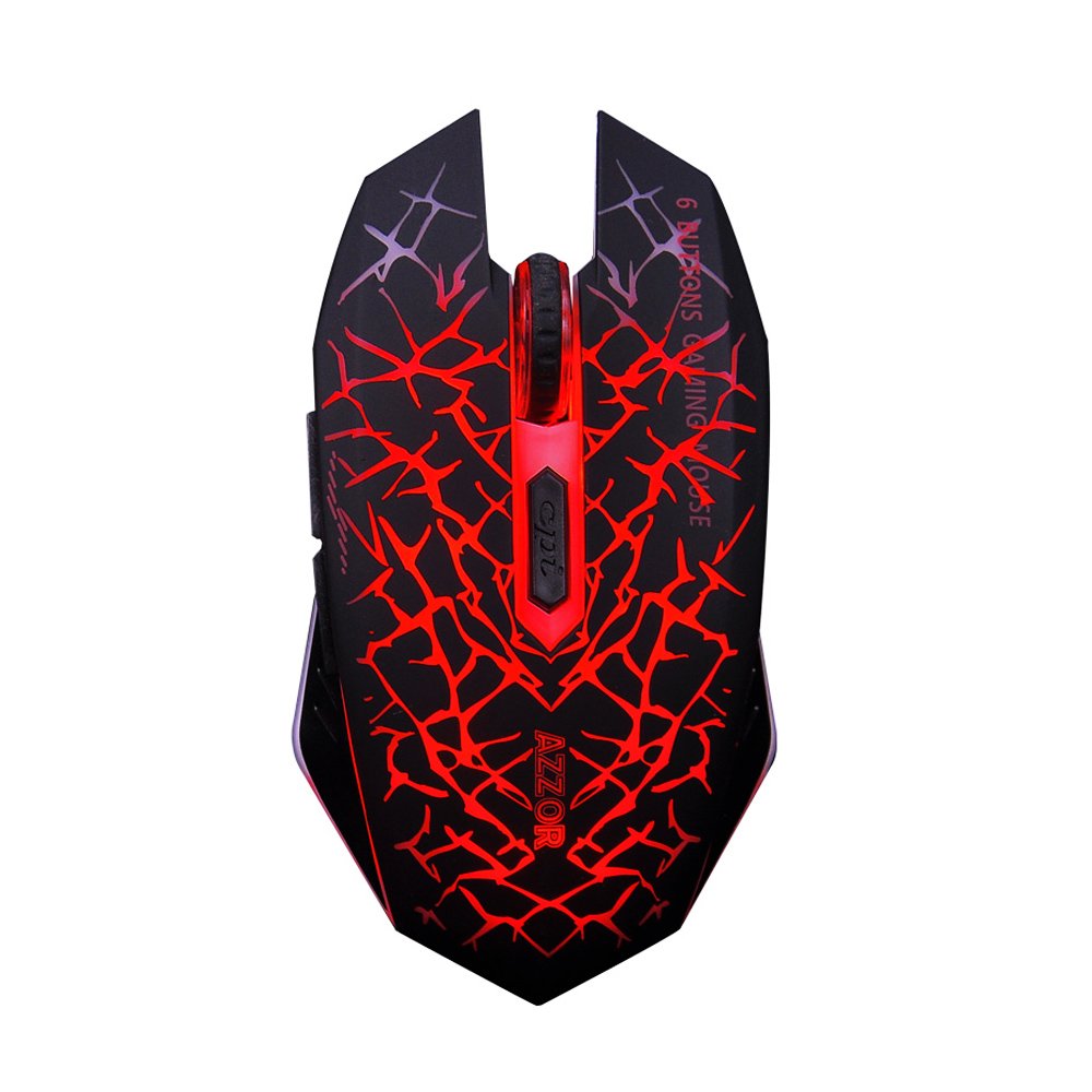 Azzor M6 2400dpi Rechargeable 2.4GHz Wireless Backlit Optical Mouse Silent Mouse 1
