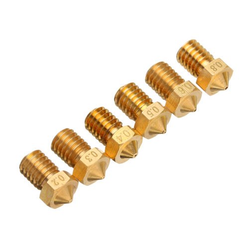 TRONXY® V6 0.2/0.3/0.4/0.5/0.6/0.8mm M6 Thread Brass Extruder Nozzle For 3D Printer Parts 22