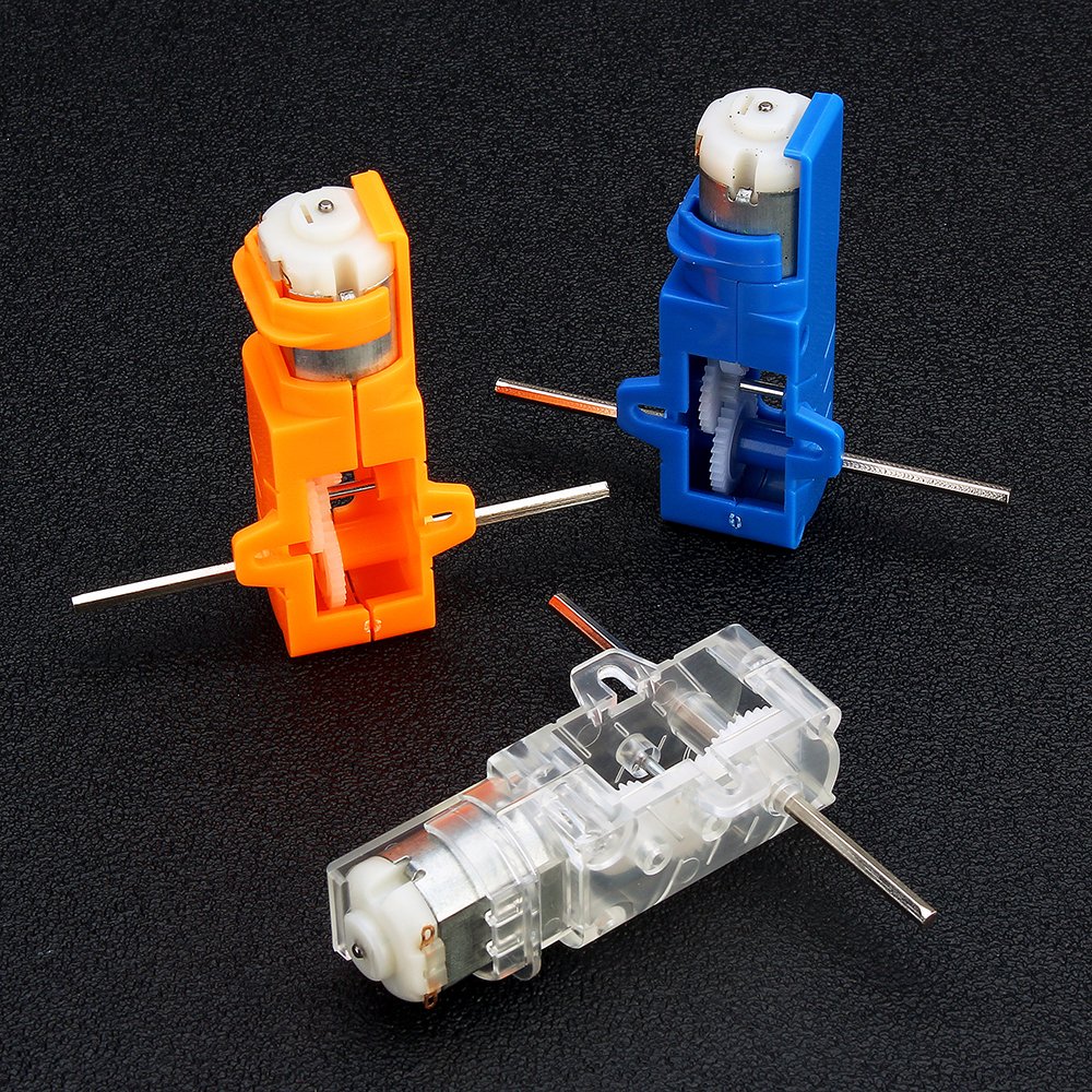 1:28 Transparent/Blue/Orange Hexagonal Axis 130 Motor Gearbox for DIY Chassis Car Model 2