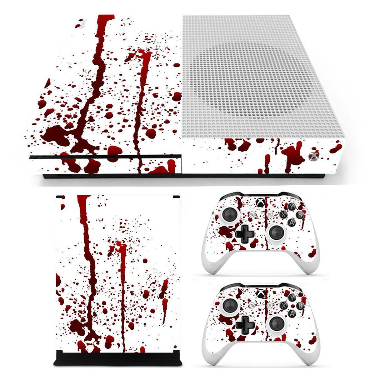 Bloody Skin Decals Stickers Cover for Xbox One S Game Console & 2 Controllers 2