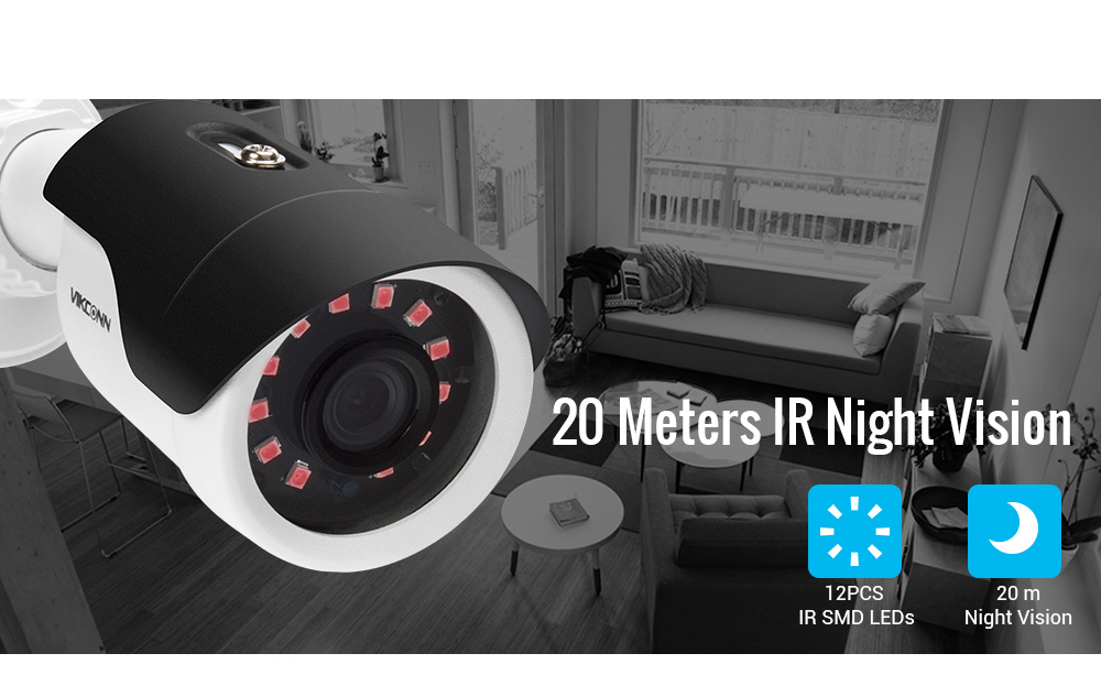 VIKCONN 1080P Full HD Security Camera Video Surveillance Camera 2.0MP Weather Proof Full Metal CCTV Cameras with SMD IR LEDs 4 VIKCONN 1080P Full HD Security Camera Video Surveillance Camera 2.0MP Weather Proof Full Metal CCTV Cameras with SMD IR LEDs - Image 4