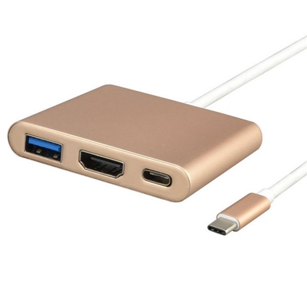 UBS 3.1 Type-C to 4K HD Displays USB 3.0 HUB USB-C Charging Port Adapter Cable 3 UBS 3.1 Type-C to 4K HD Displays USB 3.0 HUB USB-C Charging Port Adapter Cable - Image 3