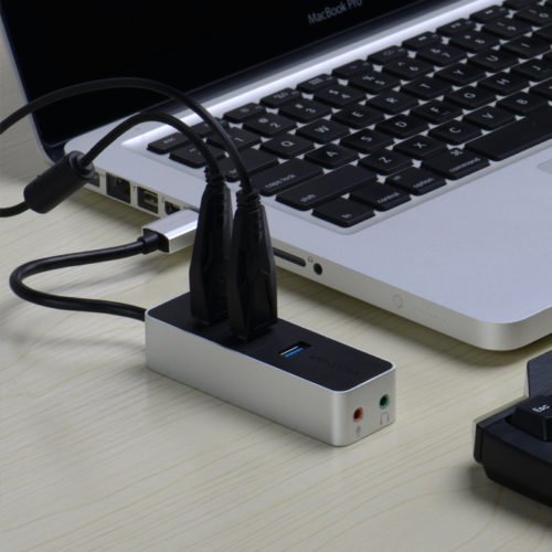 Vention VAS-J46 High Speed 3-Port USB 3.0 Audio External Sound Card Hub 8