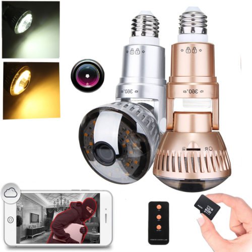3.6mm Wireless Mirror Bulb Security Camera DVR WIFI LED Light IP Camera Motion Detection 2