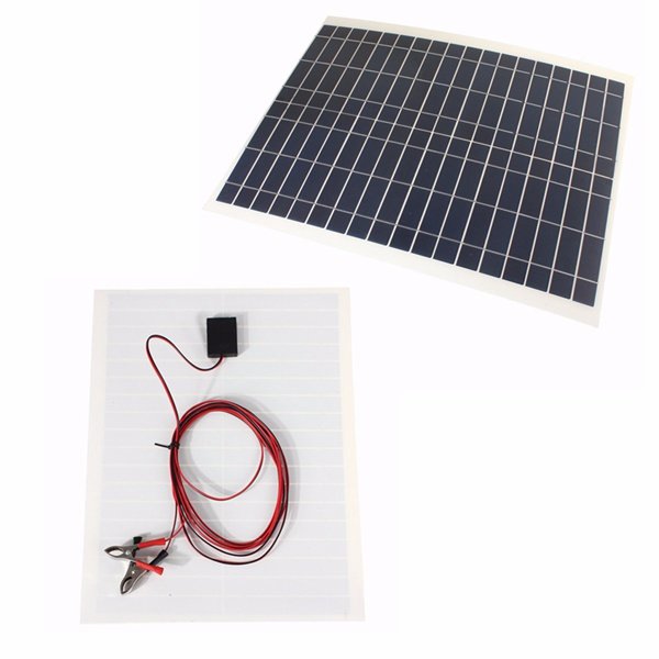 12V 20W 45CM x 35CM PolyCrystalline Solar Panel With Alligator Clip Wire 1 12V 20W 45CM x 35CM PolyCrystalline Solar Panel With Alligator Clip Wire