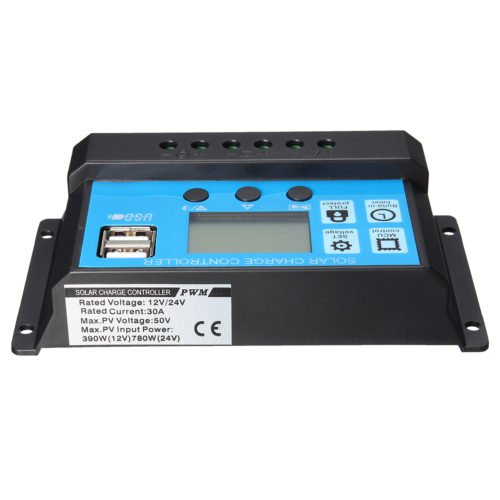 10/20/30A USB Solar Panel Battery Regulator Charge Intelligent Controller 12/24V 5