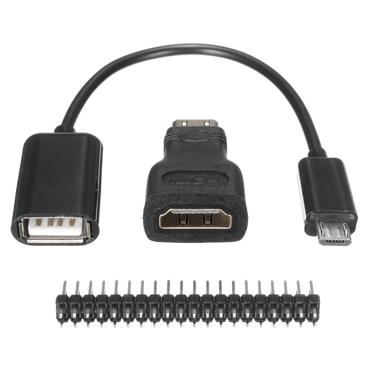 3 in 1 Mini HD to HD Adapter+Micro USB to USB Female Power Cable+40P Pin Kits For Raspberry Pi Zero 1