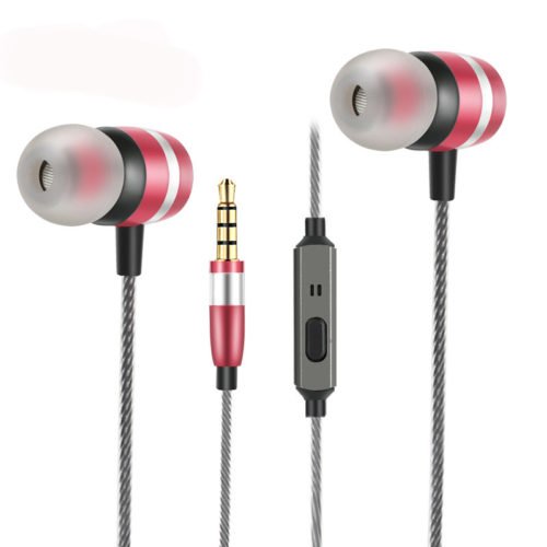 3.5mm Stereo Audio In-Ear Wire-Control Metal Earphone With Microphone Mic for Computer Game 1