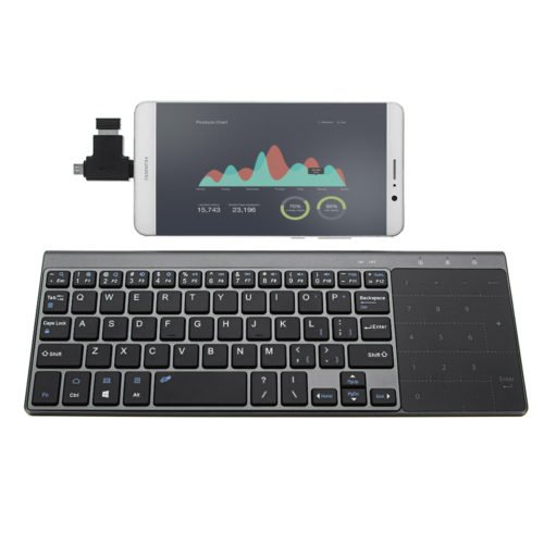 JP136 Ultra Thin 2.4GHz Wireless Keyboard with Touch Pad for Laptops Desktop Computers 1