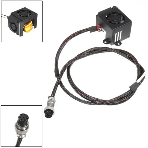 3D Printer Parts 0.4mm Nozzle Hot End Extruder Kits With Cooling Fan For Creality CR-10 2