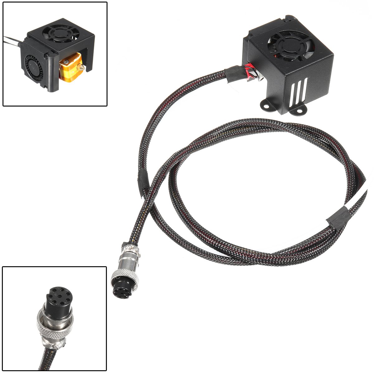 3D Printer Parts 0.4mm Nozzle Hot End Extruder Kits With Cooling Fan For Creality CR-10 2 3D Printer Parts 0.4mm Nozzle Hot End Extruder Kits With Cooling Fan For Creality CR-10 - Image 2