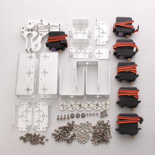 ROT2U 6DOF Aluminium Robot Arm Clamp Claw Mount Kit With Servos For Arduino-Silver 2