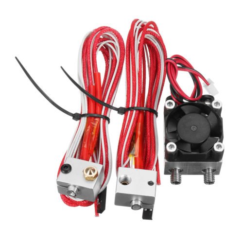 1.75mm/3.0mm Fialment 0.4mm Nozzle Upgraded Dual Head Extruder Kit for 3D Printer 2