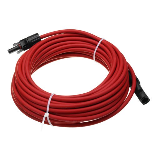 Black/Red 10M 12AWG Solar Panel Extension Cable Wire With MC4 Connector 8