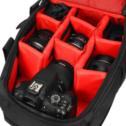 Waterproof Camera Backpack Travel DSLR Bag W/ Rain Cover For Canon Sony 4