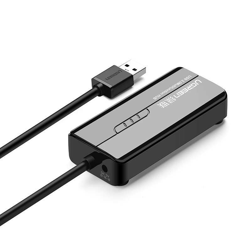 Ugreen CR102 USB3.0 to RJ45 100Mbps Ethernet 3 USB 3.0 Port Hub Network Card LAN Adapter for Laptop 2 Ugreen CR102 USB3.0 to RJ45 100Mbps Ethernet 3 USB 3.0 Port Hub Network Card LAN Adapter for Laptop - Image 2