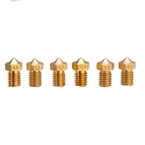 TRONXY® V6 0.2/0.3/0.4/0.5/0.6/0.8mm M6 Thread Brass Extruder Nozzle For 3D Printer Parts 23