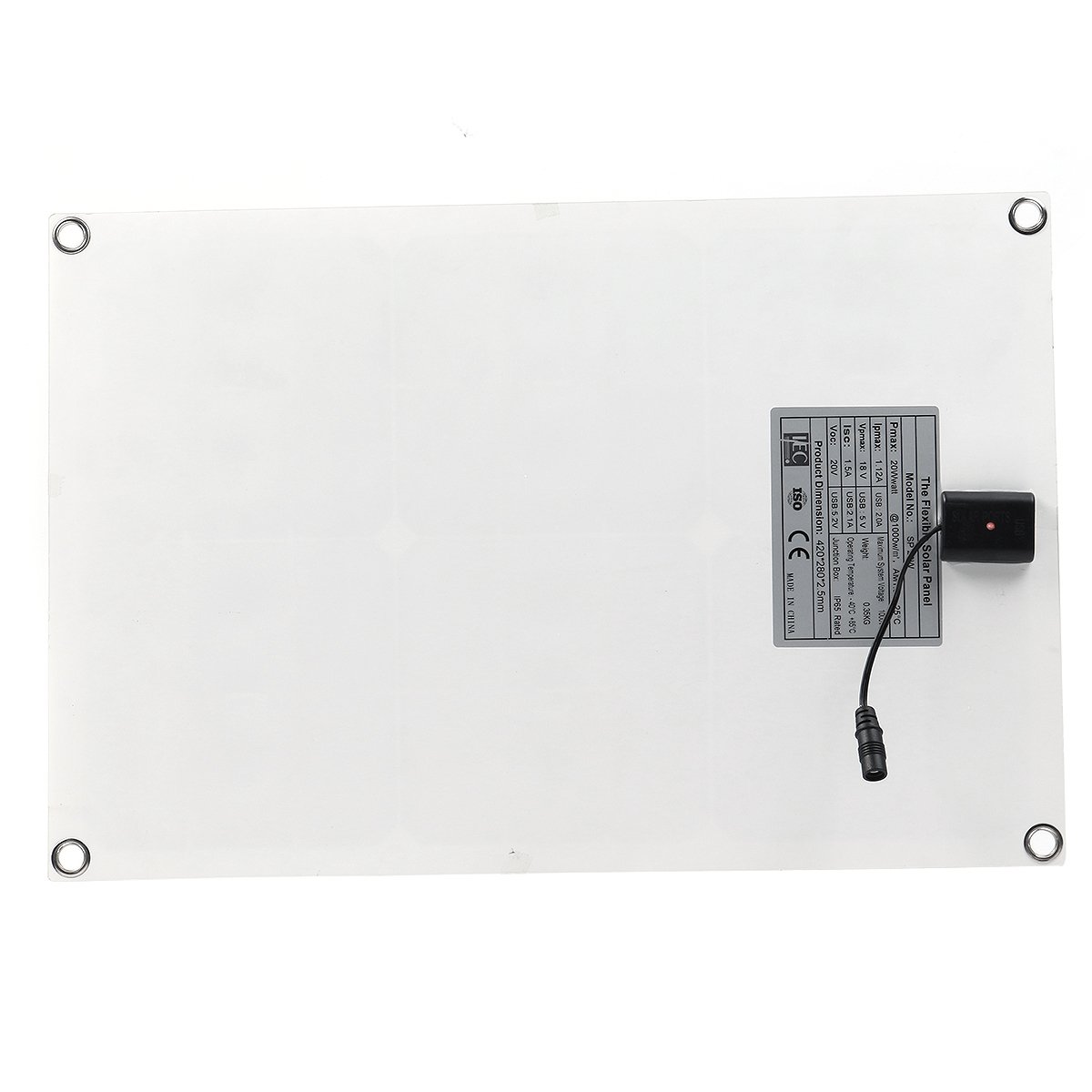 20W 18/5V 42*28cm DC Monocrystalline Solar Panel with DC5521 Battery Clip 6 20W 18/5V 42*28cm DC Monocrystalline Solar Panel with DC5521 Battery Clip - Image 6