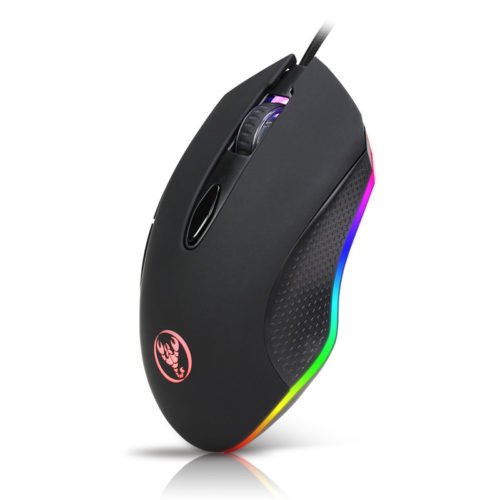 HXSJ S500 RGB Backlit Gaming Mouse 6 Buttons 4800DPI Optical USB Wired Mice Macros Define 2
