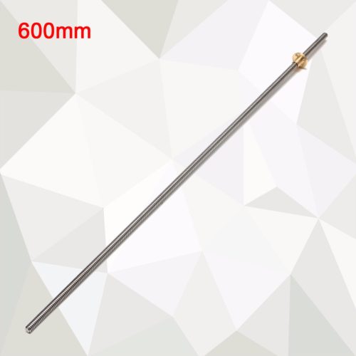 8mm 300/400/500/600mm Lead 2mm Stainless Steel Lead Screw + T8 Nut For CNC 3D Printer Reprap 8