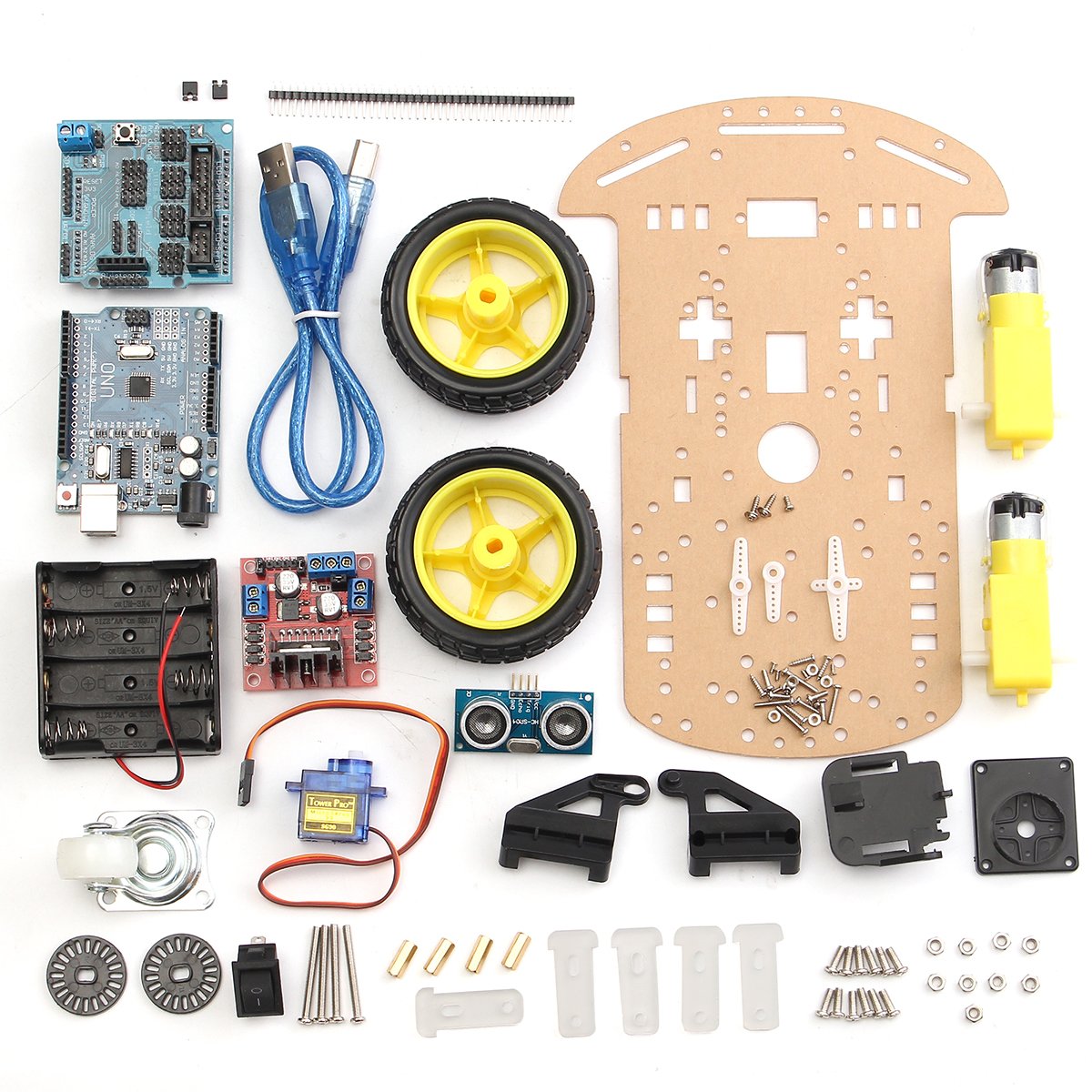 2 Wheels Ultrasonic Smart Robot Car Chassis Tracking Car Kit For Arduino 2