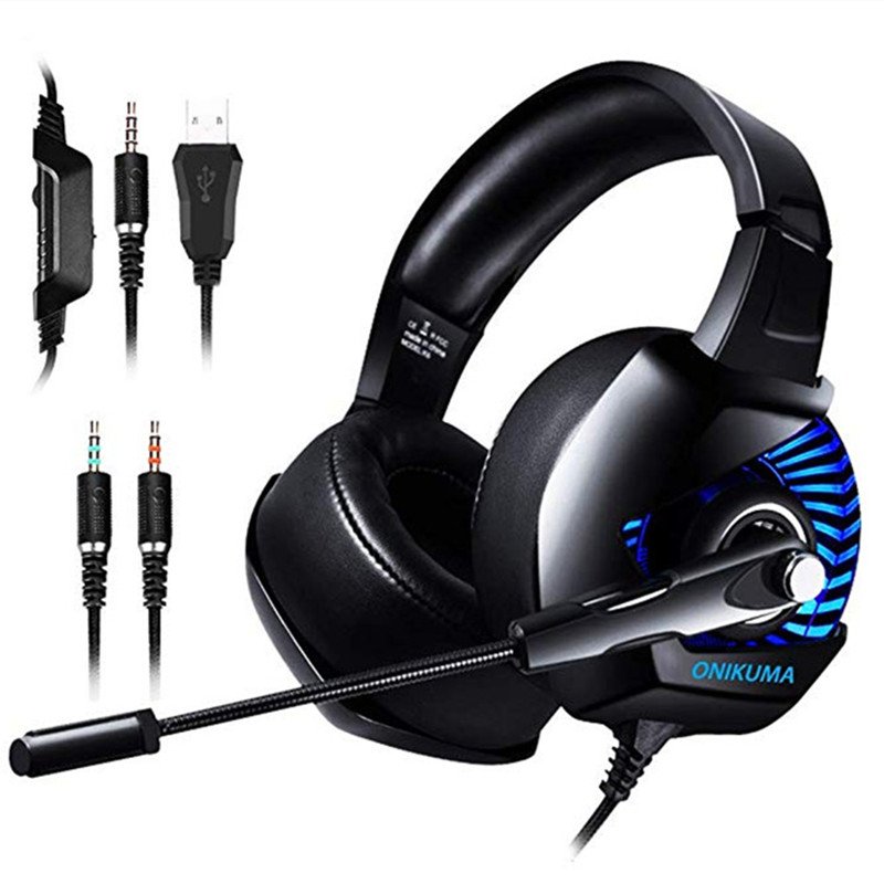K6 Professional Wired Gaming Headset LED RGB Lighting Headphone 3.5mm Bass Noise Cancelling With Mic 2