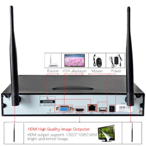 Hiseeu 960P Wireless CCTV 8CH NVR Kit Outdoor IR Night Vision IP WiFi Camera Security Surveillance EU Plug 4