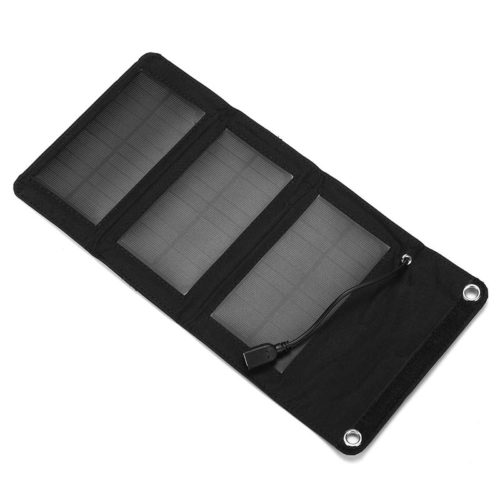 6V 5W Monocrystalline Solar Folding Bag Charger With 6inch Cooling Fan 360° Angle Adjustment/USB 2.0 3