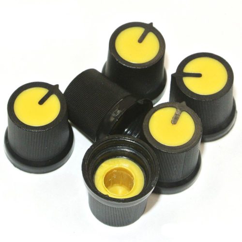 10Pcs Red/Blue/Orange/Grey/Green/White/Yellow Plastic For Rotary Taper Potentiometer Hole 6mm Knob 5