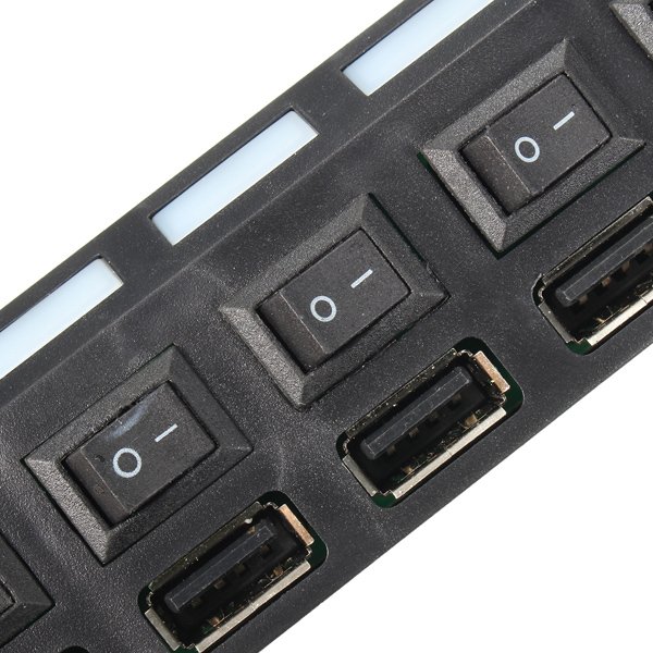 7 Port High Speed USB 2.0 Hub + AC Power Adapter ON/OFF Switch For PC Laptop MAC 8 7 Port High Speed USB 2.0 Hub + AC Power Adapter ON/OFF Switch For PC Laptop MAC - Image 8