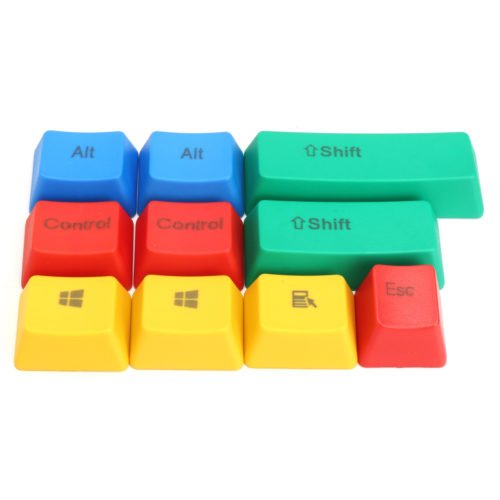 10Pcs RGBY ANSI PBT Thick Keycap Key Caps for Mechanical Gaming Keyboard 4