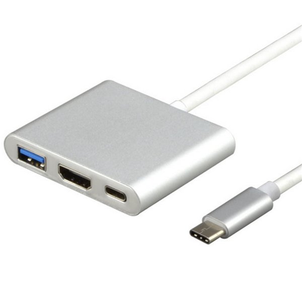 UBS 3.1 Type-C to 4K HD Displays USB 3.0 HUB USB-C Charging Port Adapter Cable 4 UBS 3.1 Type-C to 4K HD Displays USB 3.0 HUB USB-C Charging Port Adapter Cable - Image 4