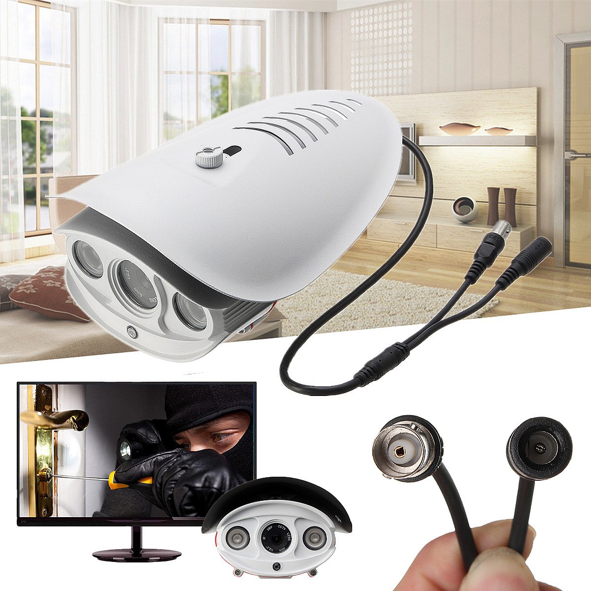 Aluminum Waterproof 1080P HD 12V Outdoor Camera Home Security Monitor IR Night Vision NTSC 4 Aluminum Waterproof 1080P HD 12V Outdoor Camera Home Security Monitor IR Night Vision NTSC - Image 4