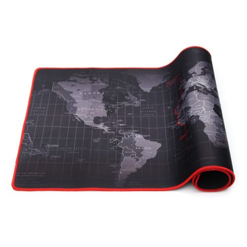 2mm Large Non-Slip World Map Game Mouse Pad Mat with Red Hem For PC Laptop Computer Keyboard 4