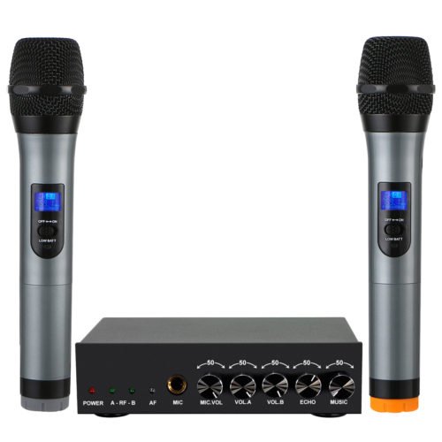 Elegiant Studio Bluetooth Wireless Handheld UHF 2-Channel Microphone System Home Karaoke Kit 2