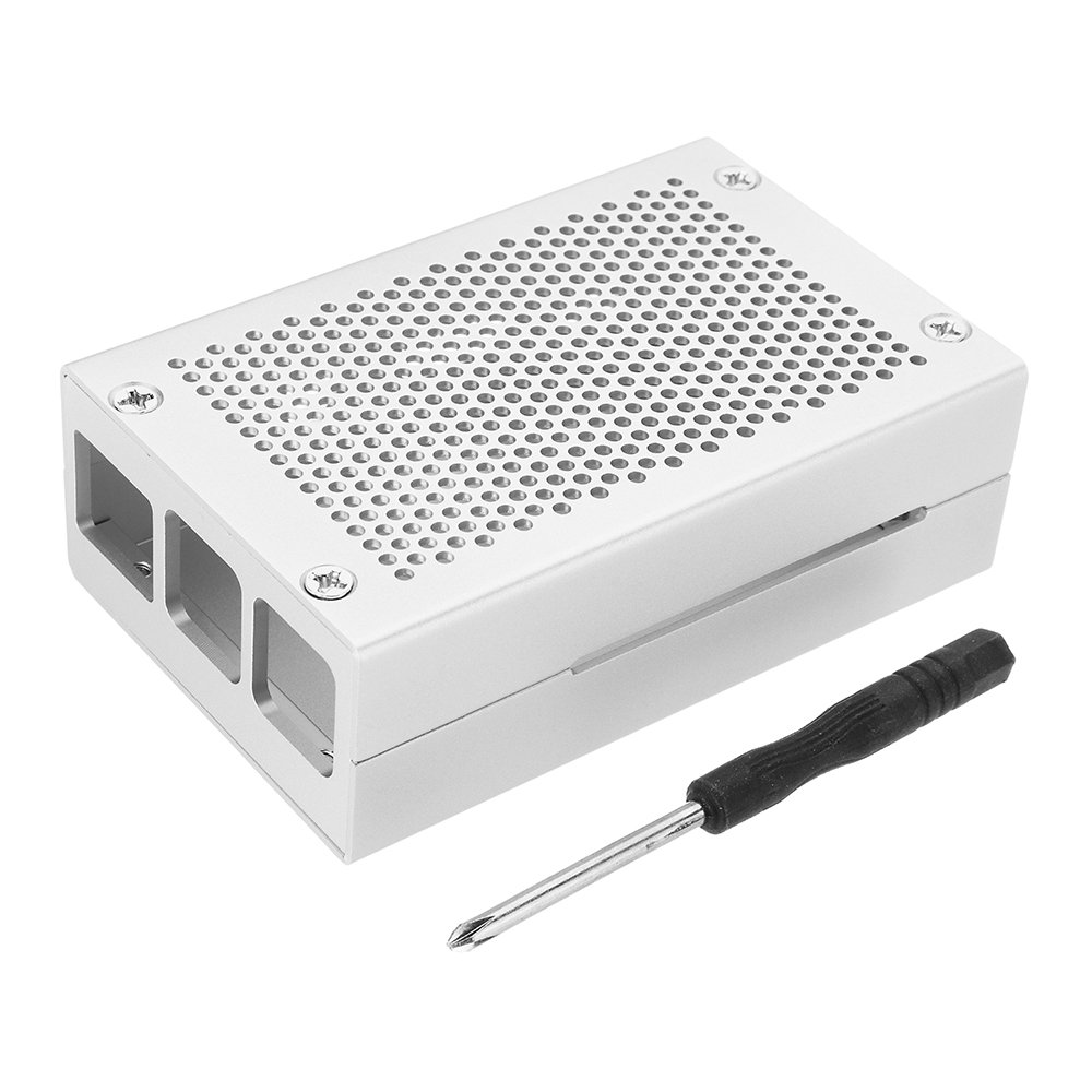 Silver/Black Aluminum Case Metal Enclosure With Screwdriver For Raspberry Pi 3 Model B+(plus) 3 Silver/Black Aluminum Case Metal Enclosure With Screwdriver For Raspberry Pi 3 Model B+(plus) - Image 3