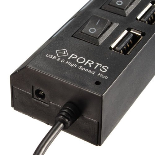 7 Port High Speed USB 2.0 Hub + AC Power Adapter ON/OFF Switch For PC Laptop MAC 7