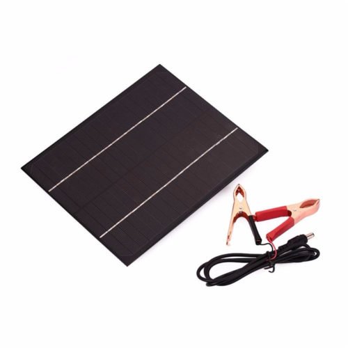 6W 18V Portable Monocrystalline Silicon Epoxy Solar Panel With 5521DC Battery Clip 2