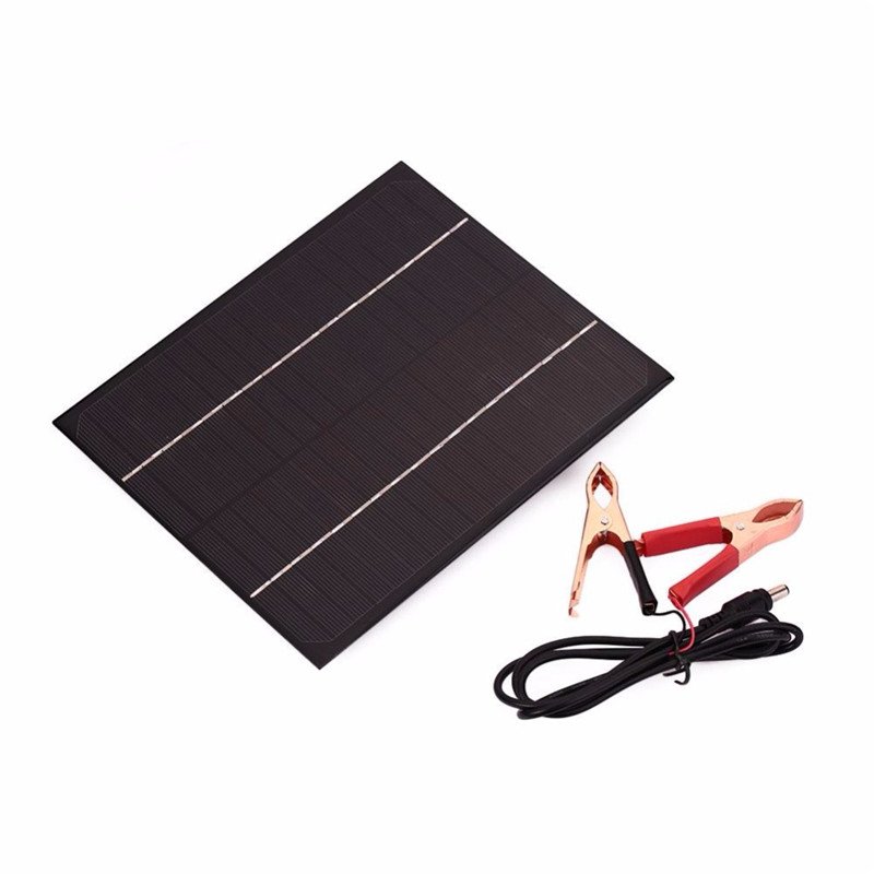 6W 18V Portable Monocrystalline Silicon Epoxy Solar Panel With 5521DC Battery Clip 2 6W 18V Portable Monocrystalline Silicon Epoxy Solar Panel With 5521DC Battery Clip - Image 2