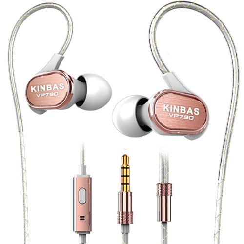 KINBAS VP790 3.5mm Wired Control HiFi Deep Bass In-Ear Metal Earphone with Builit-in Mic 3