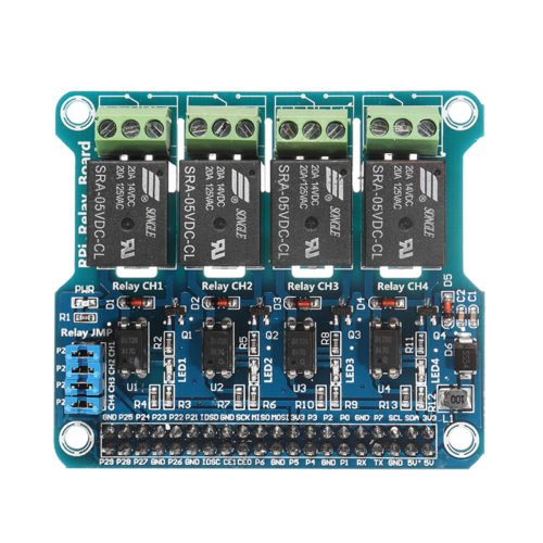 4 Channel 5A 250V AC/30V DC Compatible 40Pin Relay Board For Raspberry Pi A+/B+/2B/3B 1