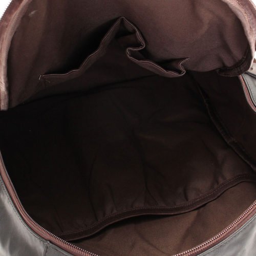 Men Vintage PU Leather Zipper Laptop Travel School Outdoor Backpack Bag Rucksack 10