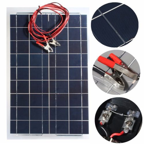 30W 12V Semi Flexible Solar Panel Device Battery Charger 2